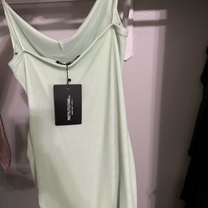 Pretty Little Thing mint ruched dress size US 10